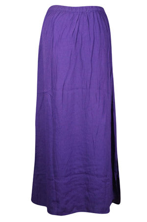 Amethyst Boho Western Long Skirt, Embroidered Maxi Skirts S/M/L