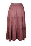 Cinnamon Brown maxi Skirt, Boho Flare Embroidered Long Skirts S/M/L