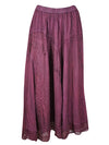 Vintage Purple Long Skirt, Vintage Fall Embroidery Renaissance Maxi Skirt S/M/L