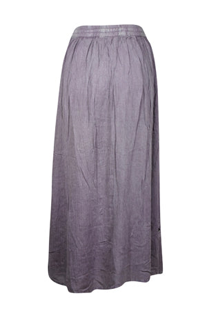 Grey Maxi Skirts, Medieval inspired Hippie Rayon Skirt, Western Long Skirt S/M/L
