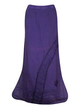 Purple Renaissance Long Embroidered Skirt, Western Long Skirts, Ren Faire Skirt S/M/L