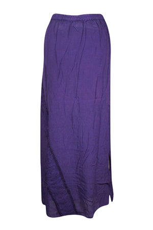 Purple Renaissance Long Embroidered Skirt, Western Long Skirts, Ren Faire Skirt S/M/L