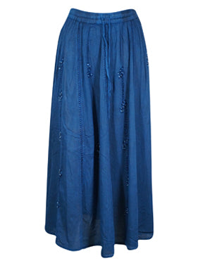 Blue Long Skirt, Soft and Flowy Long Boho Skirts, Ren Faire Clothing S/M/L