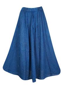  Blue Long Skirt, Soft and Flowy Long Boho Skirts, Ren Faire Clothing S/M/L