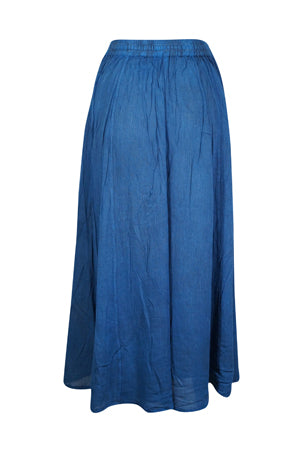 Blue Long Skirt, Soft and Flowy Long Boho Skirts, Ren Faire Clothing S/M/L