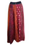 Women Maxi Skirt, Multi Pink Patchwork Dori Long Skirts, Festive Boho Skirts S/M/L