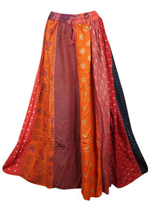  Womens Fall Patchwork Skirt,