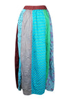Womens Dori Maxi Skirt, Blue Green Long Skirts, Boho Patchwork Skirt SML