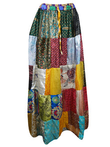  Womens Patchwork Maxi Skirt