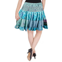  Womens Summer Ruched Skirt Ocean Blue Beach Short Skirts S/M