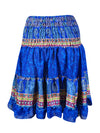 Womens Beach Skirt Ruched Sapphire Blue Beach Trndy Ruffle Skirts S/M