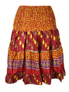 Womens Bohemiam Mexican Red Beach Ruffle Short Skirts S/M