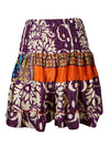 Women Boho Chic Skirt Grape Purple  Beach Recycle Silk Stylish Skirts S/M