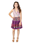 Women's Mauve Purple Ruched Recycled Silk Skirt – Boho Summer Beach Skirt S/M
