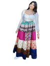 Women's Pink & Purple Floral Patchwork Maxi Skirt – Boho Beach Summer Skirt S/M/L