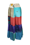 Womens Long Maxi Skirt Sky Blue, Red Patchwork Boho Skirts S/M/L