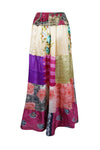 Womens Pink Multi Floral Beautiful Maxi Skirt Patchwork Boho Skirts S/M/L