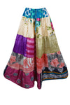 Womens Pink Multi Floral Beautiful Long Skirt Patchwork Boho Skirts S/M/L