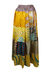 Summer Maxi Skirt in Honey Yellow Floral Patchwork Boho Style in S/M/L