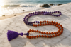 Handmade Amethyst Yoga Mala Beads Tassel Necklace | Meditation & Prayer Jewellery
