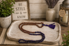 Amethyst Rudraksha 108 Mala Beads Necklace | Handmade Tassel Meditation & Prayer Mala