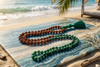 Hand Knotted Green Jade & Rudraksha Japa Mala | Deep Meditation Prayer Beads