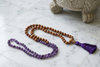 Amethyst Sandalwood Mala Beads Necklace | Hand-Knotted Yoga Meditation Mala  108