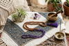Handmade Amethyst Sandalwood Yoga Mala Beads Necklace – Healing Meditation Mala for Chakra Balance 108