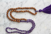 Handmade Amethyst Sandalwood Yoga Mala Beads Necklace – Healing Meditation Mala for Chakra Balance 108