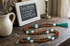 Rudraksha & Green Jade Yoga Mala – Healing Meditation Gemstone Necklace