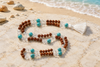 Turquoise Quartz Rudraksha Mala Beads | Healing Meditation Yoga Necklace
