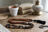 Black Agate Rudraksha Mala Necklace – Vedic Meditation Beads