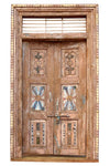 Antique Carved Doors Indo French Sandwash Teak Doors with Surround 98