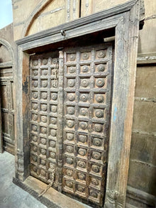  18C Haveli Antique Indian Doors With Frame, With Iron Detailing Architecture Garden Door