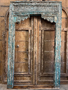  Antique Arch from India, Carved Teak, Scalloped Archway, Rustic Teak Doorway