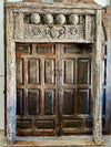 Antique Indian Arch Rustic Carved Old World Architectural Doorway 95x64