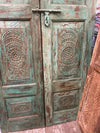 Antique India Teak Doors, Organic Green Nature Doors, Barn Doors 80