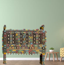  Vintage Indian Wedding Chest Colorful Damchiya Entryway Console 52x45