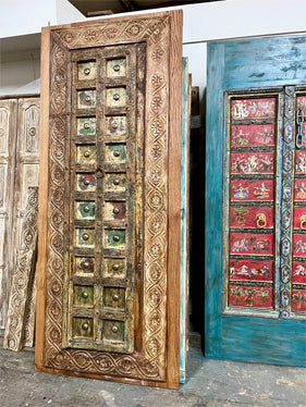 Antique India Boho Barn Door, Bedroom, Unique Sliding door, 96x40