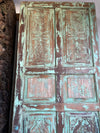 Vintage Carved Door Panel Distress Green Rustic Farmhouse Barn Door