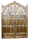 HUGE Antique Doors Indo-Spanish Brass Cladded Teak Entry Doors 118x92