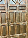 HUGE Antique Indian door, OM Carved Door, Brass Cladded Teak Doors