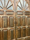 HUGE Antique Doors Indo-Spanish Brass Cladded Teak Entry Doors 118x92