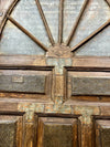 HUGE Antique Indian door, OM Carved Door, Brass Cladded Teak Doors