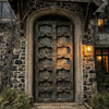 Antique Hand Carved Door Blue Rustic Farmhouse Teak Barn Door 