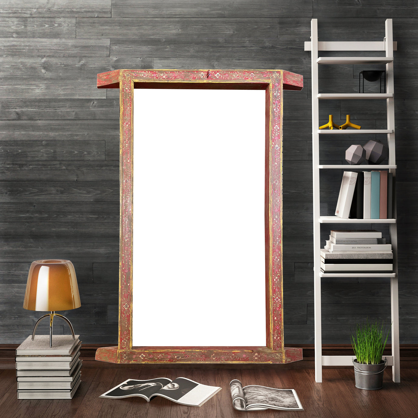 Antique Door Floor Mirror Rustic Farmhouse Large Floor Mirror 69