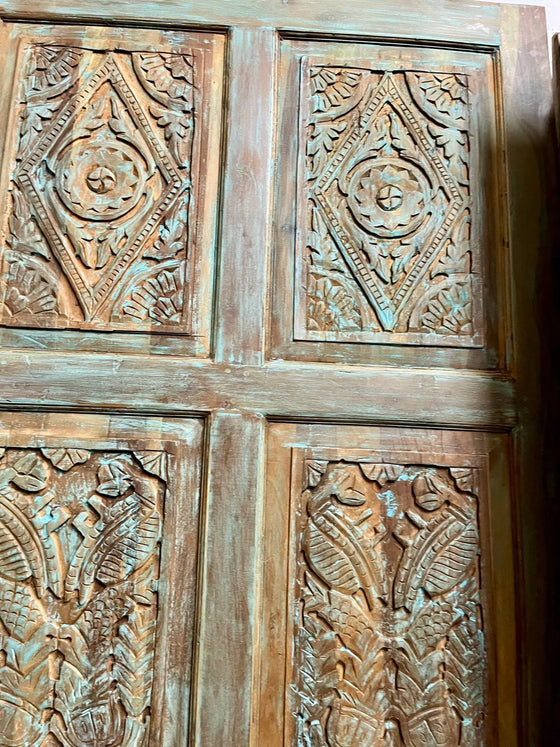 Vintage Carved Door Carved Rustic Sliding Barn Door 96x48