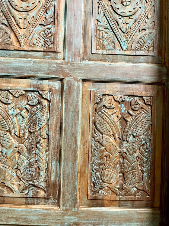 Vintage Carved Door Carved Rustic Sliding Barn Door 96x48
