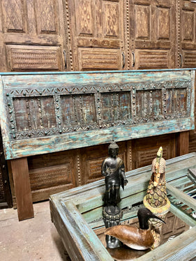Antique Door Headboard Distressed Wood Door King Headboard