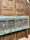 Antique Door Headboard Distressed Blue Wood Door King Headboard